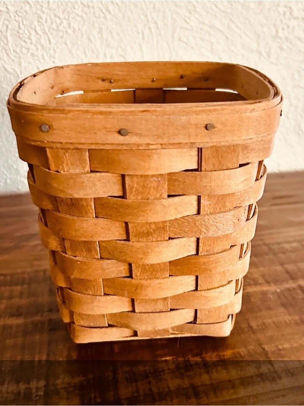 Longaberger Natural Tan Woven Square Basket